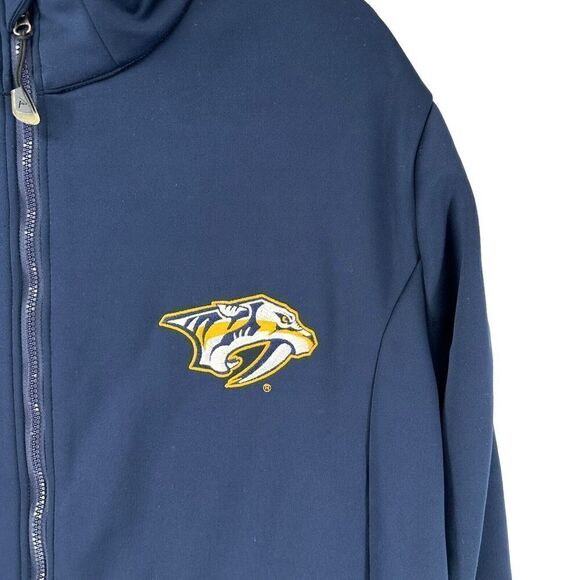 Nashville Predators Jacket Mens Size M Full Zip Navy Blue Antigua Fleece Lined - Picture 3 of 10